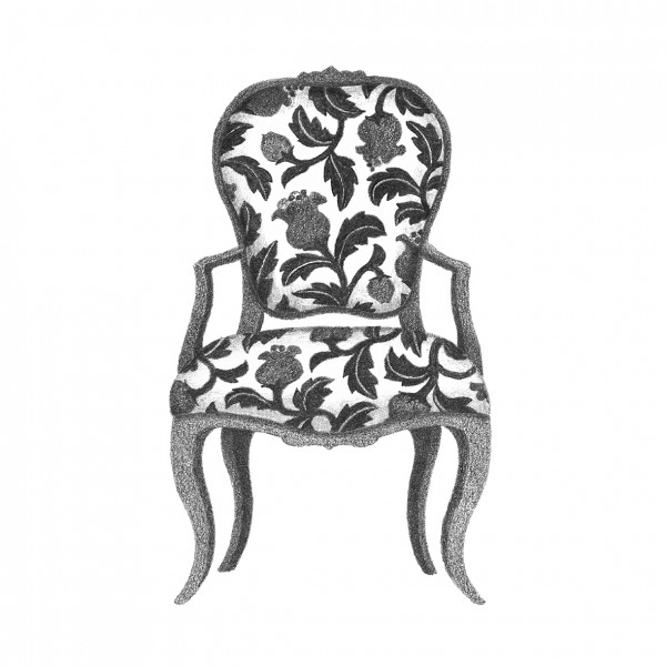 蔦植物模様の椅子